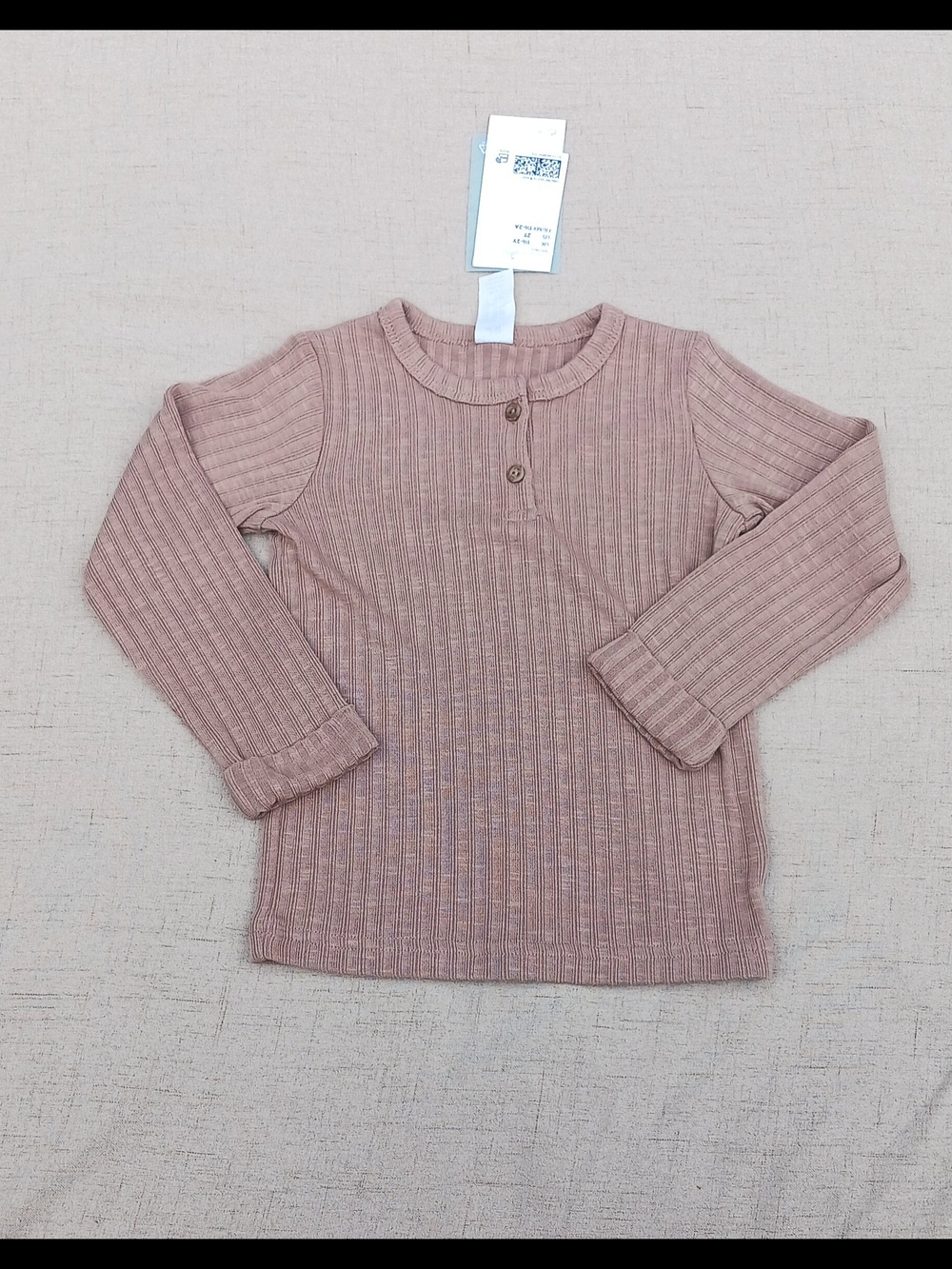 H&M Ribbed Long Sleeve Henley Top
